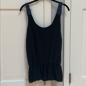 Black beaded tank top